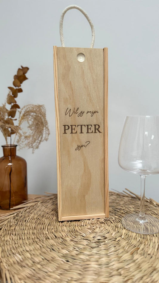 Wijnkist 'Wil jij mijn peter zijn?'