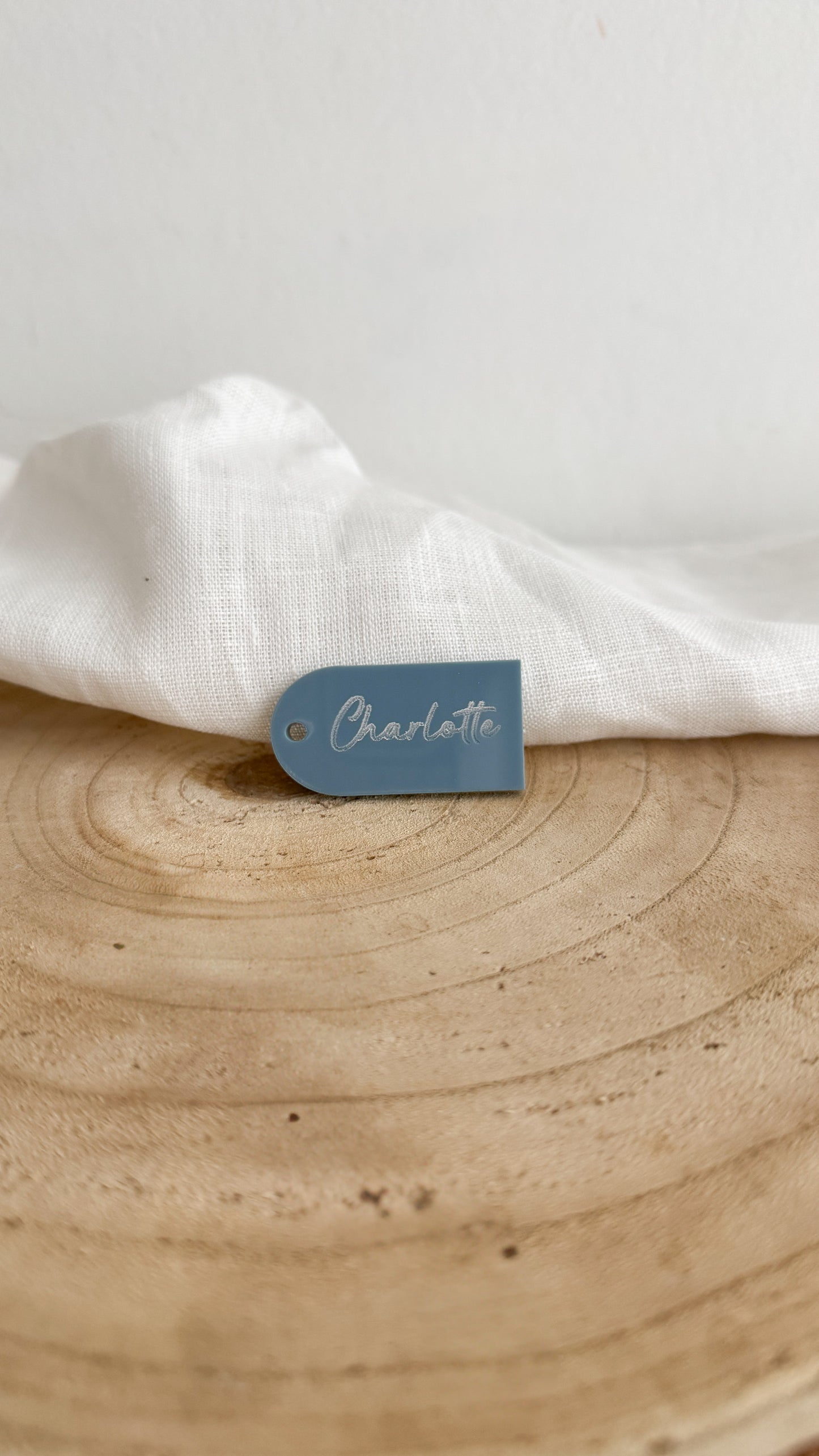 Naamlabel uit acryl - blauw