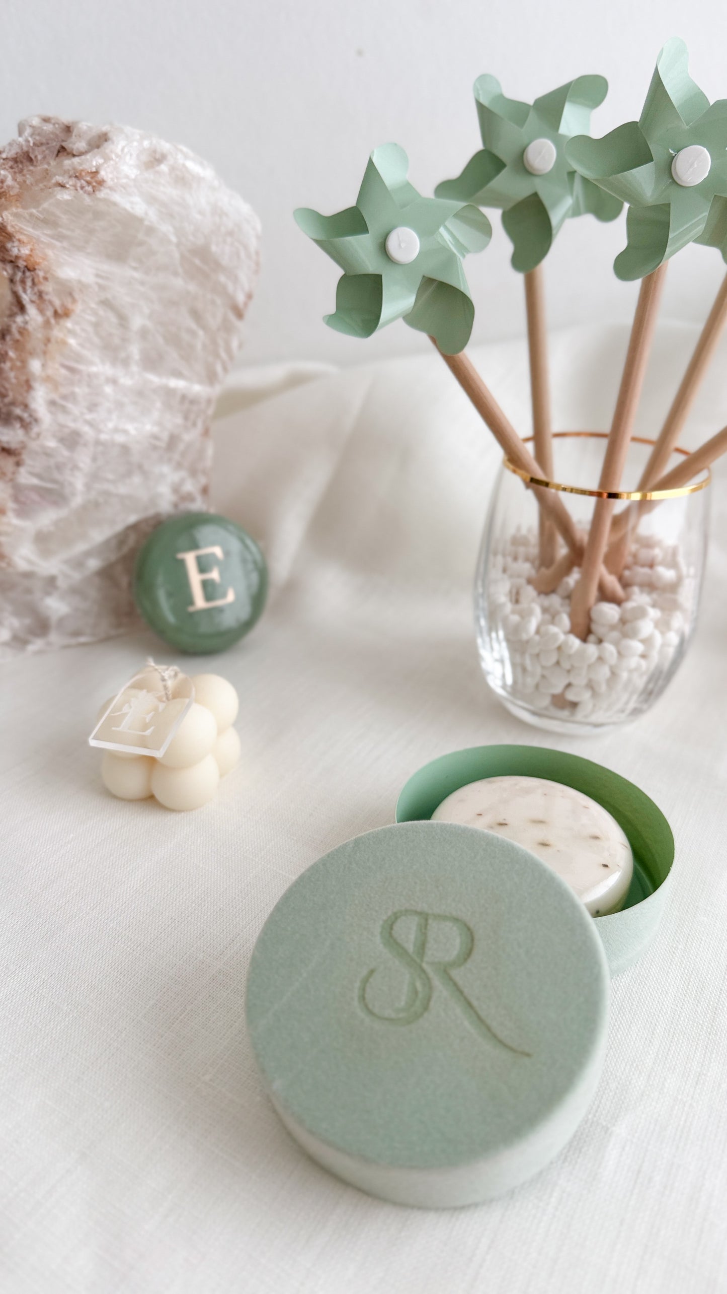 Bubbelkaars met naamlabel wit