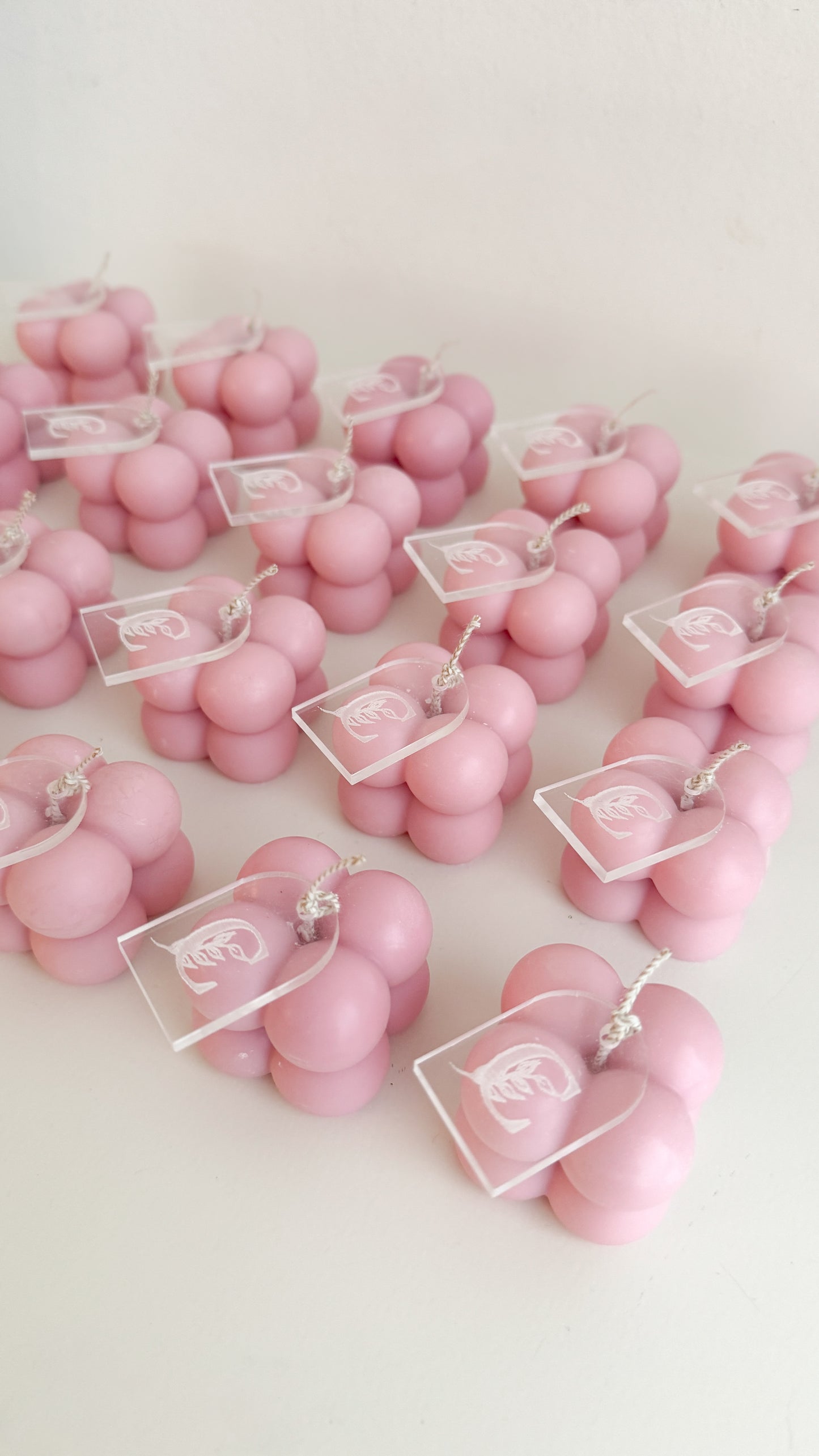 Bubbelkaars met naamlabel roze