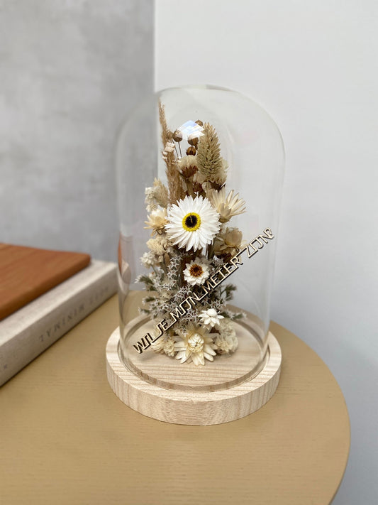 cadeau meter droogbloemenstolp