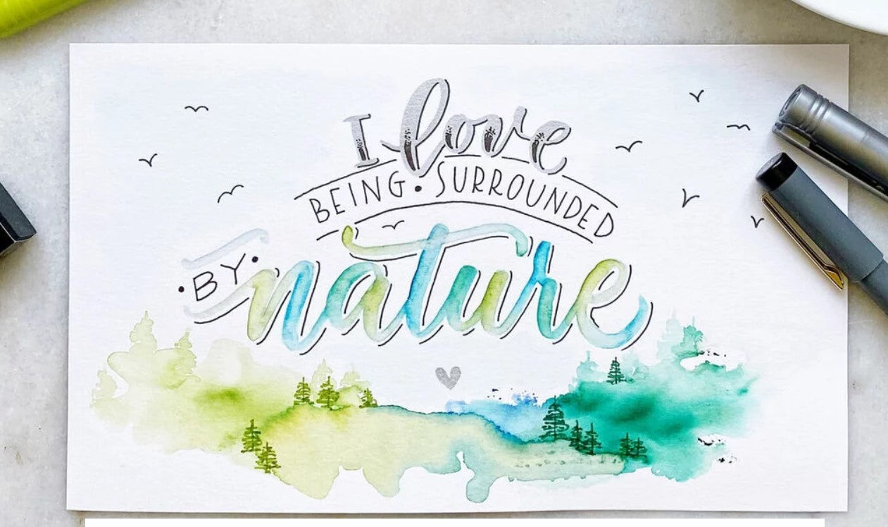 Handletterring aquarel brushpen
