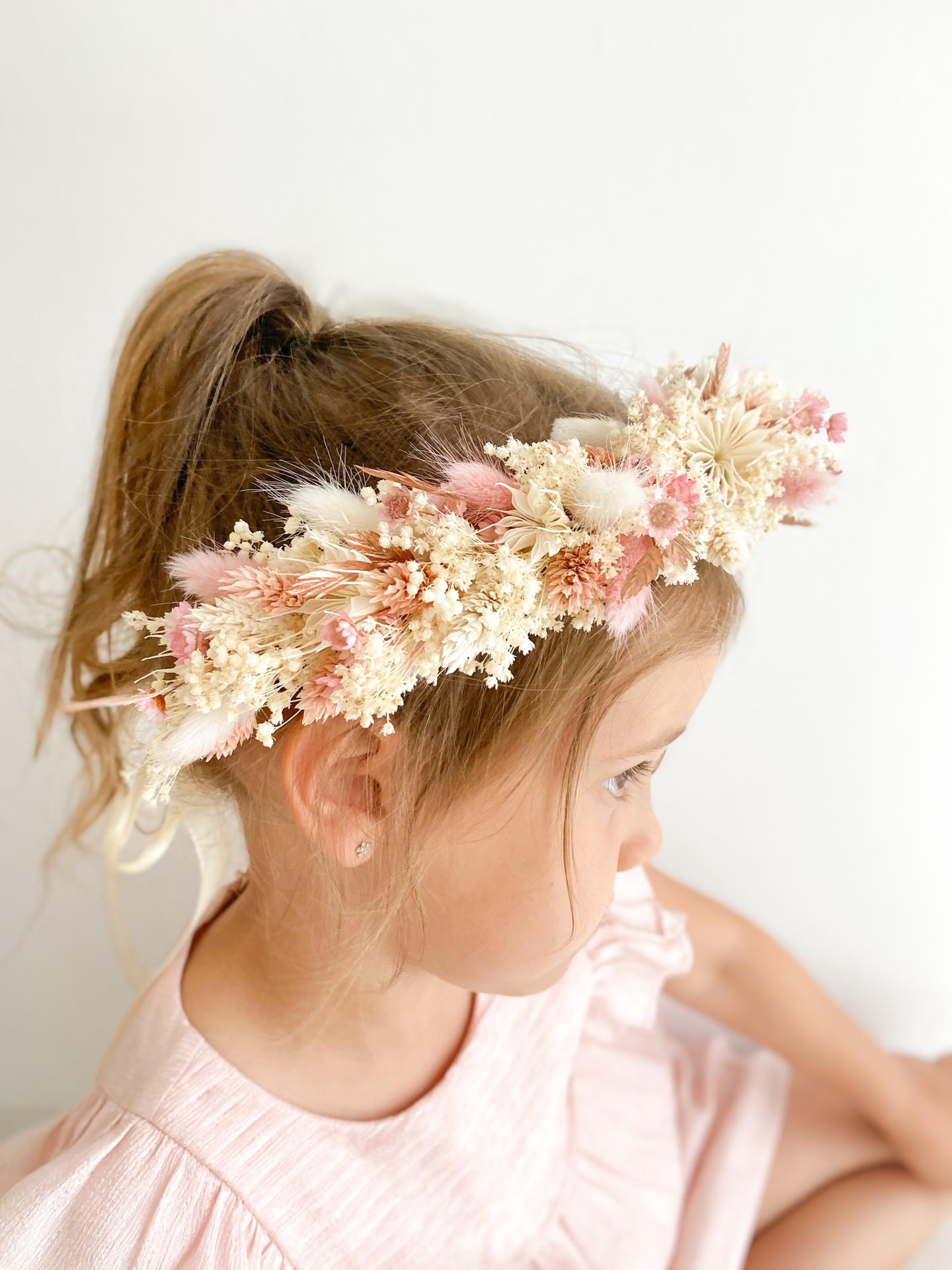 Bloemenkroon droogbloemen diadeem