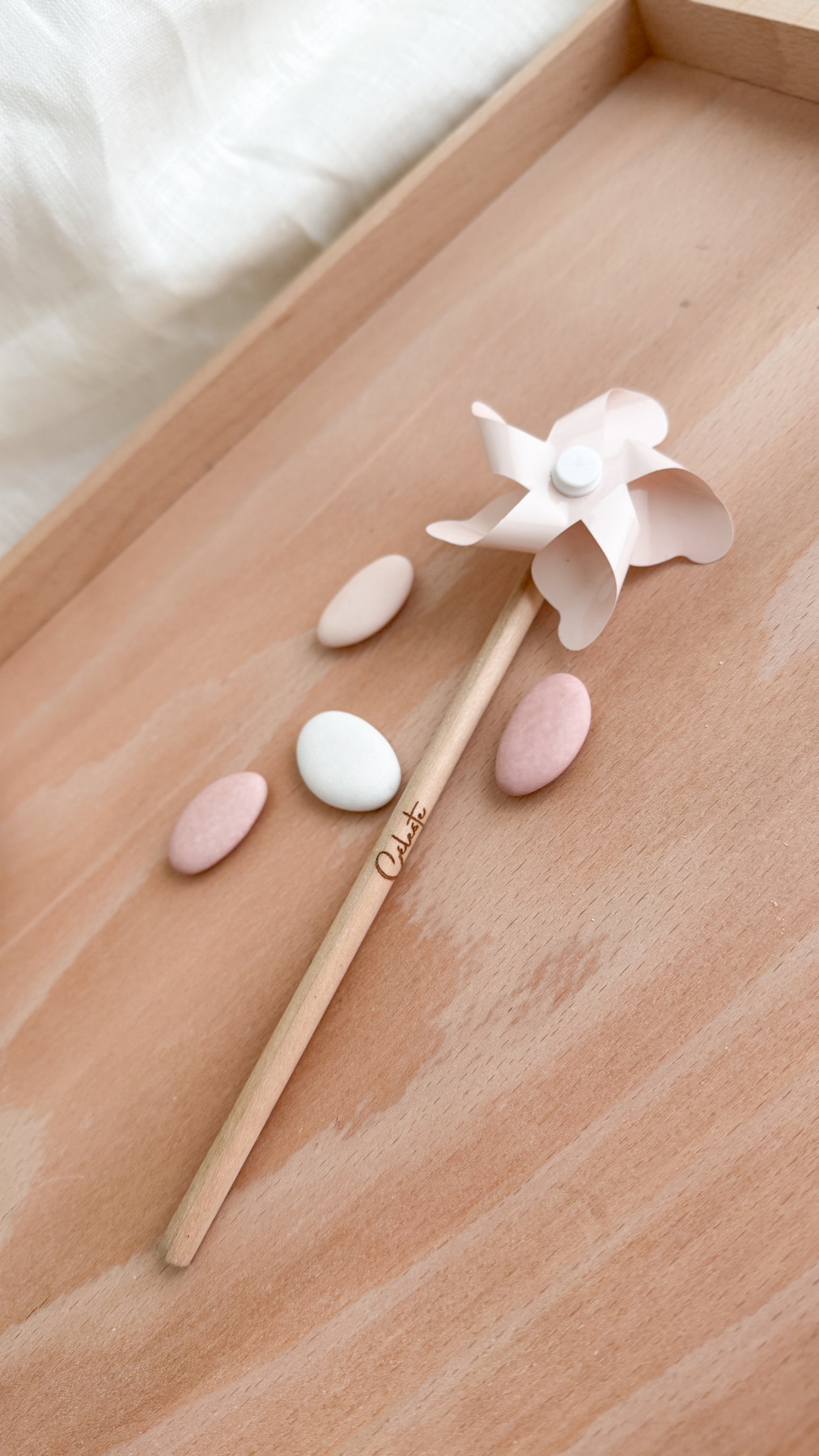 Potlood met windmolentje - roze