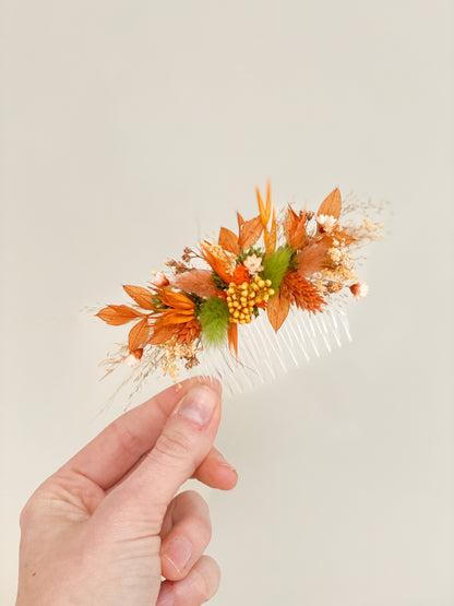 Peigne à cheveux en fleurs séchées